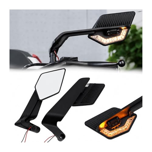 Espejos retrovisores de moto de ala de viento y diseño stealth para Scooter Hooligan 2