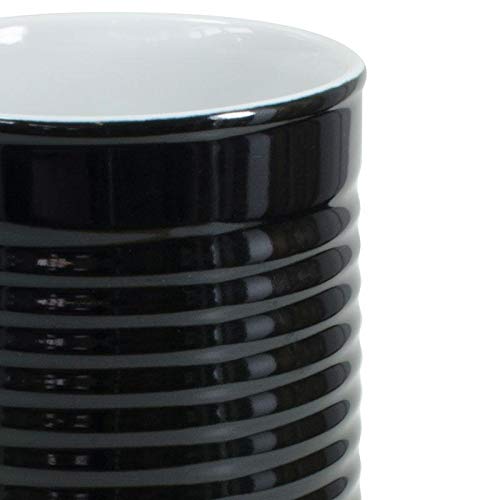 Porta Utensílios Lata, 12,5x17,5cm, 1,3 Litros, Preto, Mondoceram Gourmet