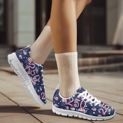 Image of GIFTPUZZ Mens Lace Up Athletic Trainers Running Sneakers Wedge Breathable Gym Lightweight Sports Tennis Shoes