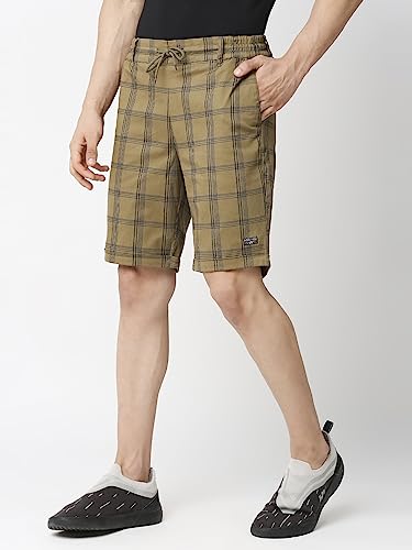Image of Thomas Scott Men's | Checks | Chino Shorts | Regular Fit | Linen Blend | Above Knee | Casual Short
