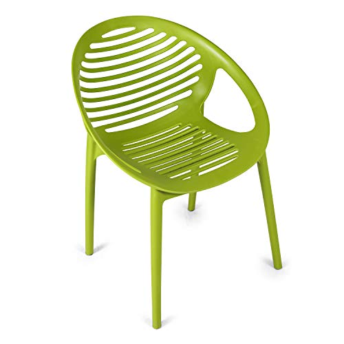 Image of Cello Abacus Chair Set Pack of 6 - Green | Strong and Durable | Easy to Clean | Chair for Living Room, Bed Room, Kitchen, Office Room, Outdoor | 3 Years Warranty