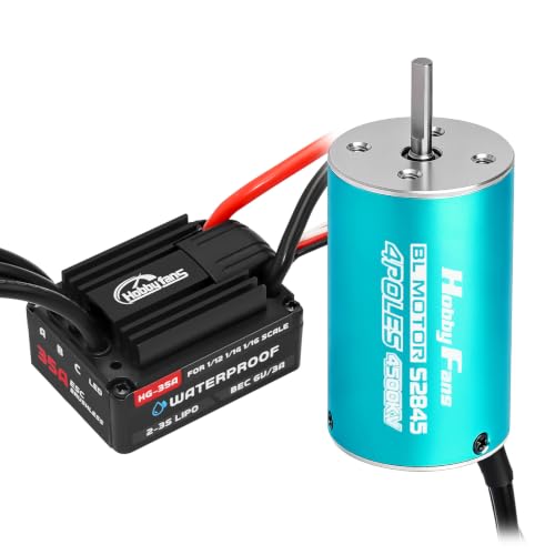 Motor sin escobillas 2845 4500KV azul y ESC 35A para coche RC Traxxas E-REVO 1/16