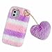 Nadoli pour Samsung Galaxy S20 Ultra Peluche Velu Coque,Mignonne l'hiver Chauffer Fait Main Doux Fourrure Antichoc Silicone Housse Étui avec Amour Cœur Forme Pendentif