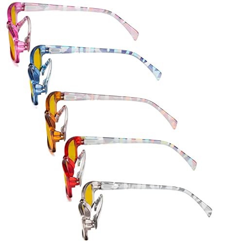 Image of Eyekepper 5 Pack Computer Glasses Digital Eye Strain Prevention Blue Light Filter Reading Glasses Amber Tinted +0.00