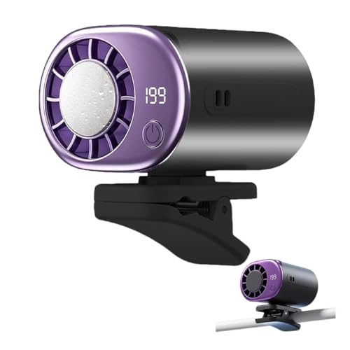 2026 New Car Clip on Fan with 16 C Semi-Cooling, LED Display &amp; 360 Rotation, 199 Speeds Adjustable USB Rechargeable Portable Air Conditioner Cooler for Car Truck Office(Gray)