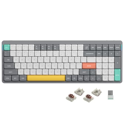 Image of nuphy Air96 V2 Wireless Mechanical Keyboard,100 Keys RGB Backlit Keyboard,Supports Bluetooth 5.1,2.4G and Wired Connection,for PC /Laptop /Windows /Mac -Grey Gateron Brown Switch