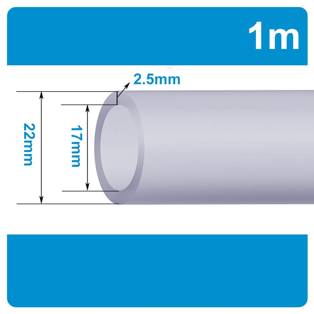 COYOUCO 1M Length,Silicon Tubing,Food Grade Silicon Tubing High Temp Pure Silicone Hose Tube for Home Brewing Winemaking,17x22mm