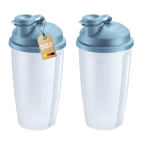 Westmark 2 Gobelets mélangeurs et agitateurs avec Graduation – Shaker Pratique avec Disque mélangeur Amovible et Bec verseur refermable, 0,5 l, Plastique,...
