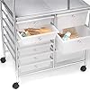 IDIMEX Caisson Sur Roulettes GINA - Chariot 6 Tiroirs Plastique Et Étagère, Rangement Salle De Bain
