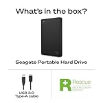 Seagate Portable 5TB External Hard Drive HDD – USB 3.0 for PC, Mac, PS4, & Xbox - 1-Year Rescue Service (STGX5000400), Black - Image 2