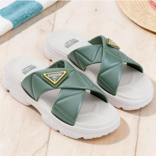 Image of DOCTOR EXTRA SOFT Women's Fashionable Buckle Sliders /Slippers with Cushion FootBed for Adult | Comfortable & Light Weight| Stylish & Anti-Skid| Waterproof & Everyday Flip Flops for Ladies Girls D-521
