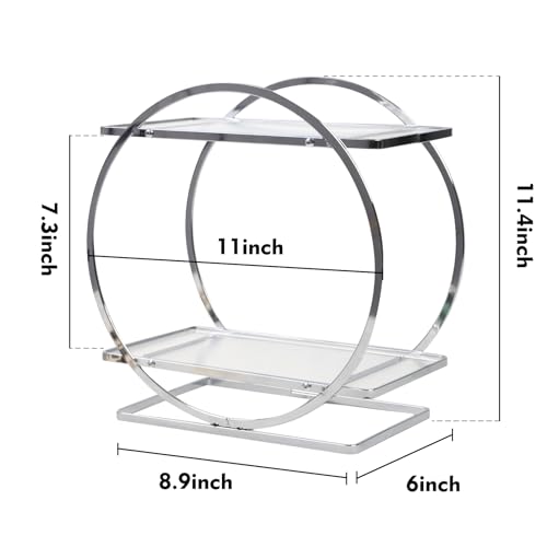 LZDMY Makeup Organiser 2 Tier, Skincare Storage Organiser for Dressing Table, Perfume Organiser Acrylic Display Holder, Cosmetics Toiletries Organiser for Bathroom - Image 7