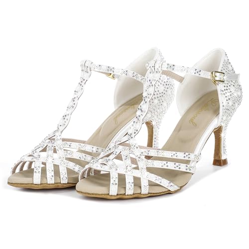 Latinsoul Y205-34 Women's Crystal Embellished Latin Dance High Heel Shoes - Stylish Design Adjustable Ankle Strap Dance Shoes4