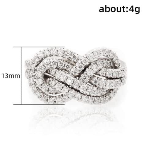 925 Silver Filled Cubic Zircon Ring Women Elegant Jewelry Wedding Gift Size 6-10 (6)3