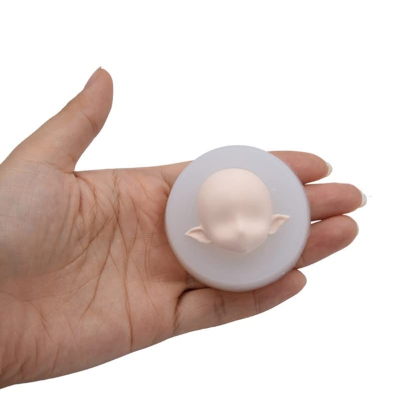 Itlovely Molde de cara de arcilla, molde de cara de fondant de silicona epoxi hecho a mano, molde de personajes de dibujos animados, kit de garaje de cara de hada, molde de bricolaje para manualidades