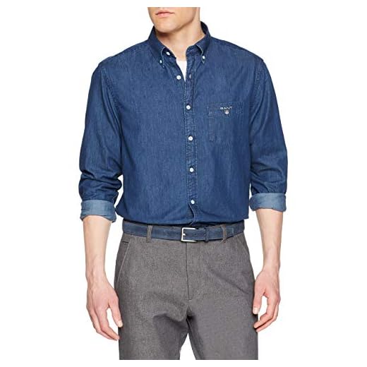 GANT män The Indigo Reg Bd fritidsskjorta