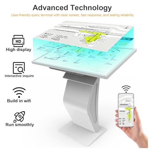 Image of 43 Inch Touch Screen Kiosk, 10pt PCAP Capactive Touch Screen Digital Signage, Windows OS K-Style Indoor Digital Signage, Interactive LCD Display Signage, U-Disk Publish Content, Split Screen