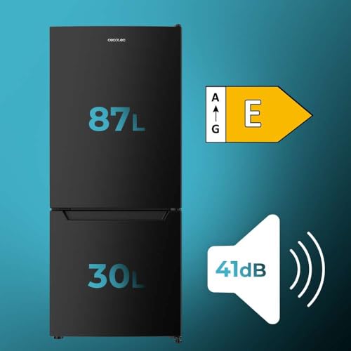 Cecotec Frigorífico Combi No Frost Bolero CoolMarket Combi 117 DF Black E. Frigorífico combi negro, 117L, Defrost, clase E y modo Fast Freezing - imagen 4