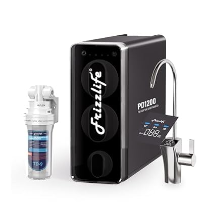 Frizzlife 1200 GPD Reverse Osmosis Water Filter PD1200, 11-Stage Tankless Reverse Osmosis System, Under Sink RO Water Filtration System, 3:1 Pure to Drain, Smart Faucet with TD-9 Alkaline Filter
