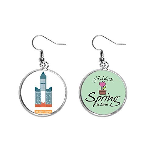Pendientes de primavera ligeros Taiwan Hotel 85 Sky Tower joya 1