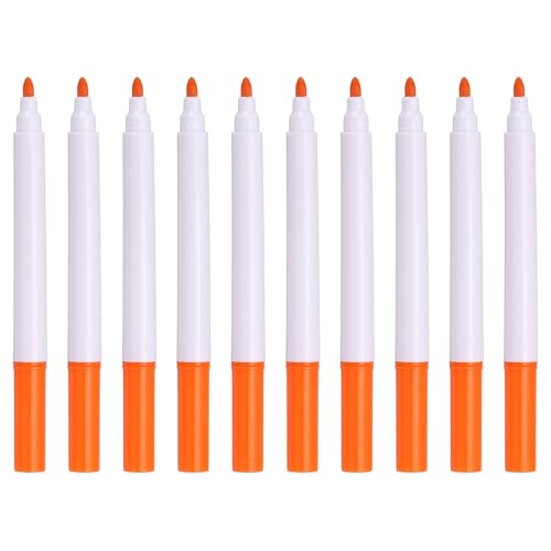 PATIKIL Liquid Chalk Markers, 10 Pcs Chalk Board Dry Wet Erase Pens Fine Tip Washable Window Marker Pens for Blackboard Home Kitchen Fridge Calendar Whiteboard Clear Glass, Orange
