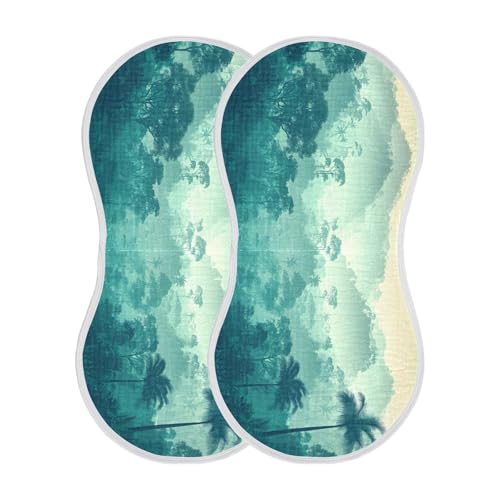 Baby Burp Cloths, Soft Absorbent Burping Cloths for Babies, Cotton Milk Spit Up Rags, Large Size for Newborns, Baby Boys and Girls (Jungle Silhouette)2