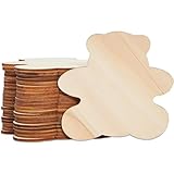 Juvale 24 Pack Wooden Teddy Bear Cutouts for Crafts, Unfinished Wood Pieces for DIY Projects (3.7 x...