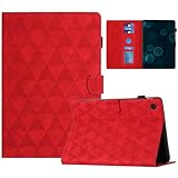 custodia per samsung galaxy tab a9+ / a9 plus 11 pollici 2023 sm-x210/sm-x215/sm-x216, protettiva magnetica cover premium case in pelle pu con slot per schede, auto sveglia/sonno, rosso