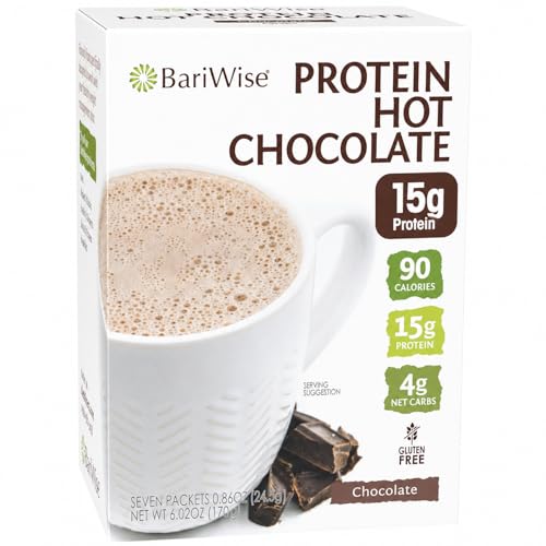 BariWise Protein Hot Chocolate, Hot Cocoa, Low Sugar, Low Carb, Keto Friendly & Gluten Free (7ct)