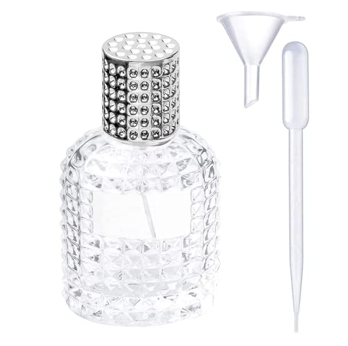 50 ml Reise-Parfüm-Glas-Sprühflasche, nachfüllbar, Parfüm-Zerstäuber, quadratische Gitter, tragbar, transparent, nachfüllbar, Parfüm-Glas, leere Flasche (Silber) 50 ml Reise-Parfüm-Glas-Sprühflasche, nachfüllbar, Parfüm-Zerstäuber, quadratische Gitter, tragbar, transparent, nachfüllbar, Parfüm-Glas, leere Flasche (Silber)