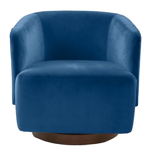 Sillón giratorio terciopelo azul marino miniatura 2