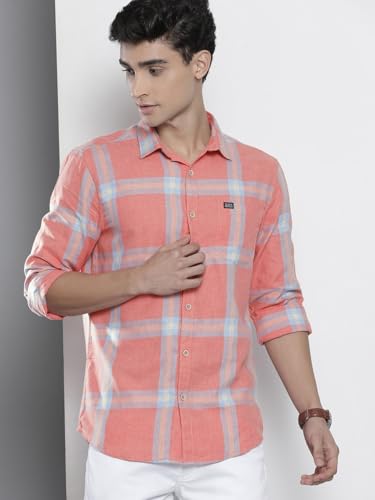 Image of The Indian Garage Co Men Slim Fit Abstract Printed Full Sleeves Spread Collar Casual Shirt