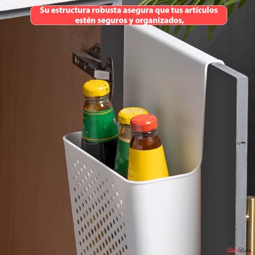 Miniatura 6 de Cablepelado - Organizador De Puerta Para Cocina Y Baño,Escurreutensilios De Plástico Resistente, Fácil De Instalar Sin Herramientas, Para Maximizar Espacio Y Mantener Tus Productos Organizados En Casa