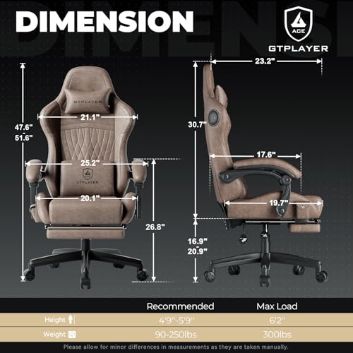 Image of GTPLAYER ACE-PRO Music Gaming Chairs - Built-in Speakers, App Support & Bluetooth Control, Computer Game Chairs with Footrest for Adults, Ergonomic Reclining Silla, Linkage Armrest, Light Brown
