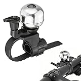 Mini Fahrradklingel Schnellverschluss, Einfache Installation mit Kabelbinder für Lenker bis 35mm, Aluminium Mini Glocke für Fahrrad, Mountainbike, E-Bike, Rennrad, Scooter – Schwarz