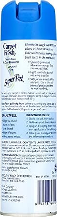 Carpet Fresh Super Pet Carpet and Room Pet Oder Eliminator, Animal Smell remover, No Vacuum Formula, 10.5 OZ [6-pack]