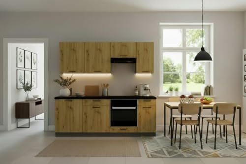 Genérico Muebles Cocina Completas 220 cms Muebles Color Madera Roble ref-205G