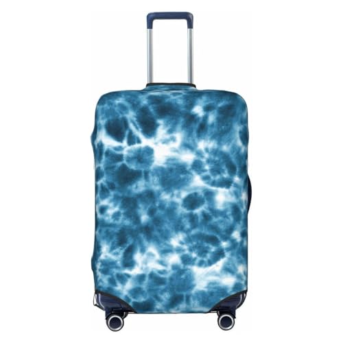 Blue Tie Dye Print Luggage Covers For Suitcase,Elastic Washable & Stretchable Suitcase Covers For Luggage, Anti-Scratch - Fits 18-32 Inch Luggage-No Luggage Included