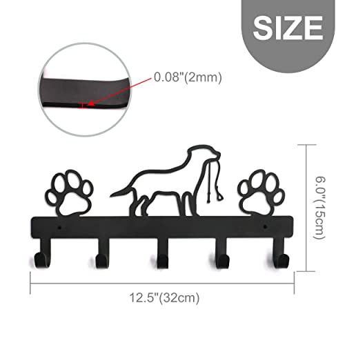 PET ARTIST Dog Leash Holder for Wall, Metal Dog Leash Hooks for Wall Decorative, Dog Leash Hanger Organizer Wall Mount with 5 Hooks, Dog Stuff Storage Organizer for Key Holder Dog Collar and Leash Set - Image 4