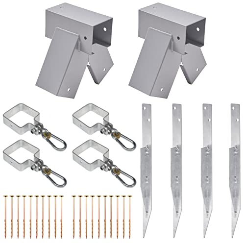 TRIBECCO Bausatz zum BAU Einer Spielplatzschaukel, Gartenschaukel, Kinderschaukel | Hergestellt in der Europäischen Union (90°, Grau)