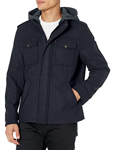 Image of Levi's Men's Wool Blend Hooded Military Jacket