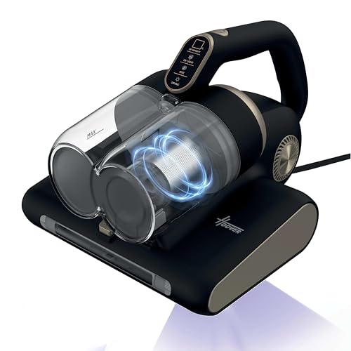 Hoover HMC520 Mattress Vacuum Cleaner with UV Light - 4 in 1 Handheld Dust Mite Vacuum Cleaner for beds and sofas - Dust Sensor Mite Removal UV-C Light Black & Gold