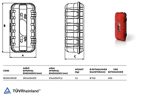 Feuerlöscher Box rot/schwarz inkl. 6kg Feuerlöscher ABC Pulver LKW/KFZ ADR