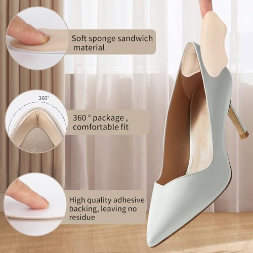 Image of NOWFRESH Heel Grips for Womens Shoes - 10 Pairs Self-Adhesive Heel Pads, Cushion Inserts for High Heels，Prevent Blisters & Slip, Comfort Fit for Women (Pale Apricot)