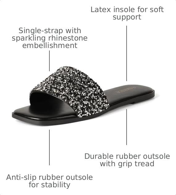 Womens Sparkly Rhinestone Sandals - image 3