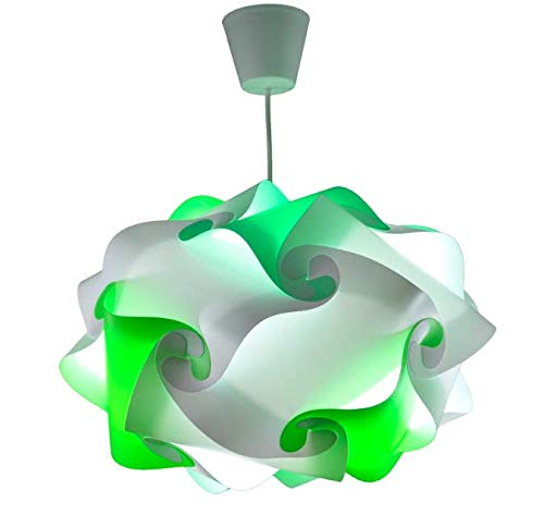 CREATIV LAMP - Suspension Luminaire | Abat-Jour à Suspendre au Plafond | Pour Décoration Salon, Chambre Enfant, Ado, Adulte | Ø40 cm - Mix Vert Anis