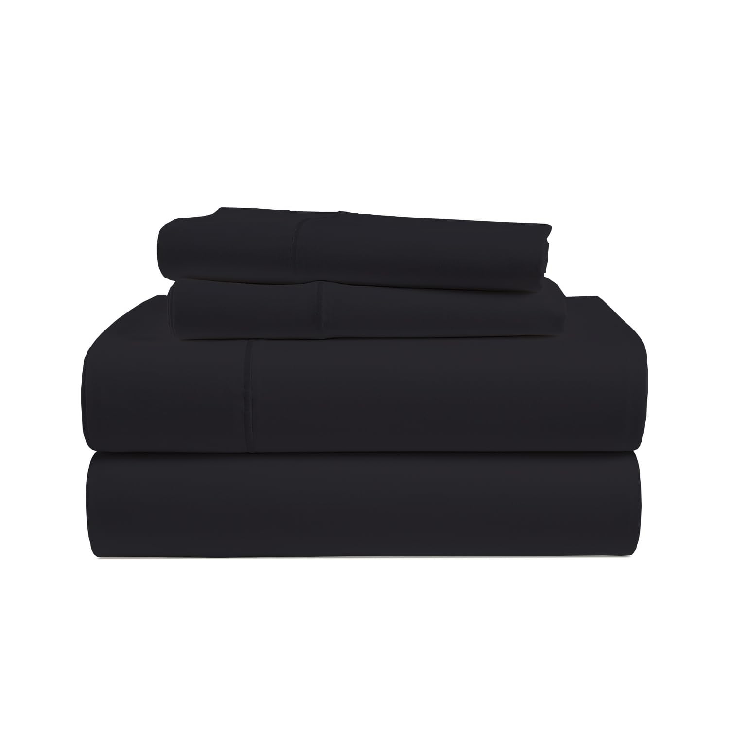 EGYLIN 3 Piece Bedding Bottom Sheet Sets -1 Fitted Sheet - 2 Pillowcases- 800 Tc - Deep Pocket Up to 18 Inch Mattress - Long Staple Egyptian Cotton - Extra Soft Cooling Bed Sheets (Emperor- Black)