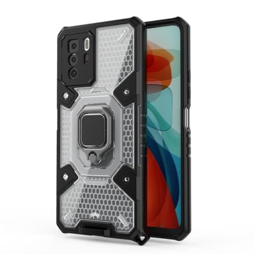 Image of zivite Tough Armor Bumper Back Case Cover for Mi Redmi Note 10T 5G | Ring Holder & Kickstand in-Built | 360 Degree Protection Back Case Cover for Mi Redmi Note 10T 5G (Transparent)