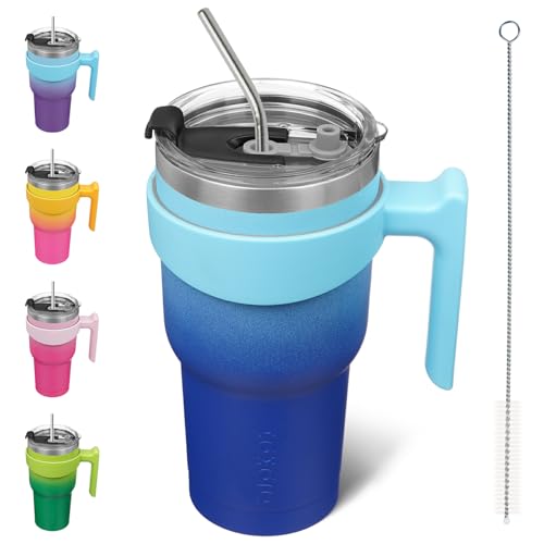 Image of BJPKPK 30 oz Tumbler with Handle & Straw, Insulated Stainless Steel Mug