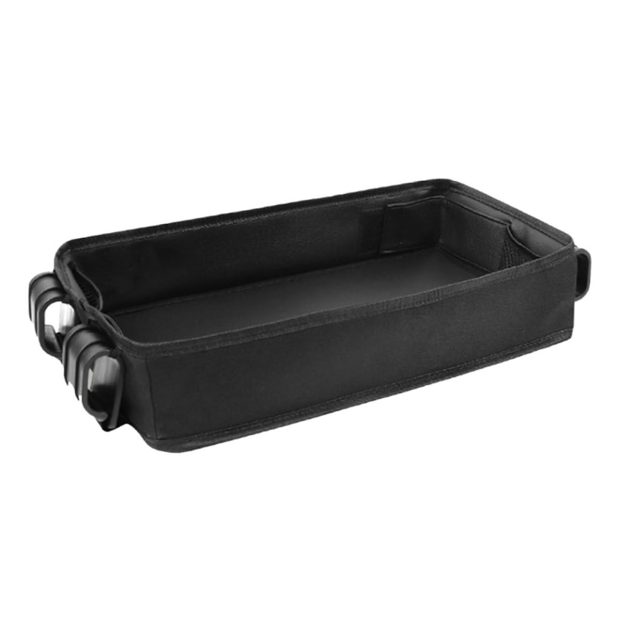 BESPORTBLE Plateau de Poussette avec Porte Gobelet et Support Téléphone Organiseur Snack pour Garçon Fille et Tout Plateau Toile Noire Stabilité Renforcée pour Sorties Voiture et Voyage